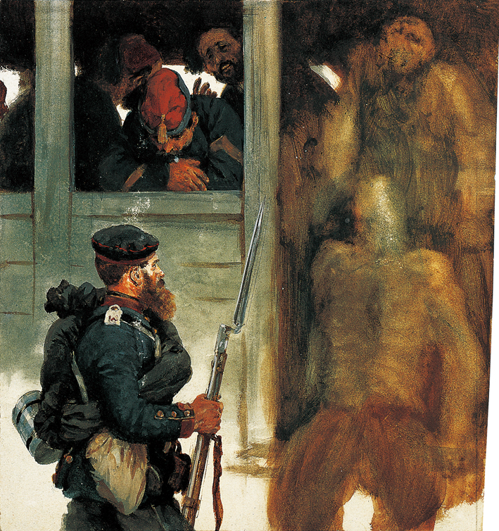  Adolpyh Von Menzel —— 普鲁士后备军战士与法国战俘